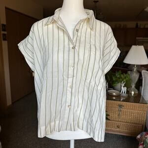 Evereve Pistola stripe button down t-shirt NWT